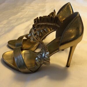 Michael Kors Gold Ribbon Strappy High Heel Pumps